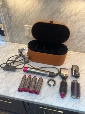 Dyson Airwrap Multi Styler Special Edition set with silver body and pink accents